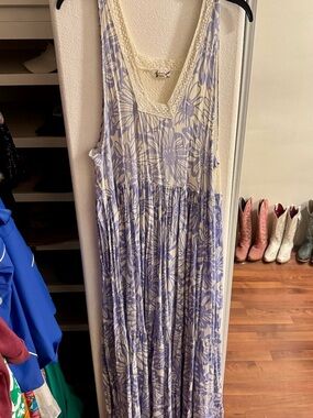 Free People Cream Crochet Lace Dress- Boho Texture